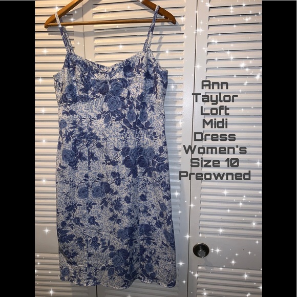 LOFT Dresses & Skirts - Ann Taylor Loft Midi Strapless Dress Size 10 Blue
